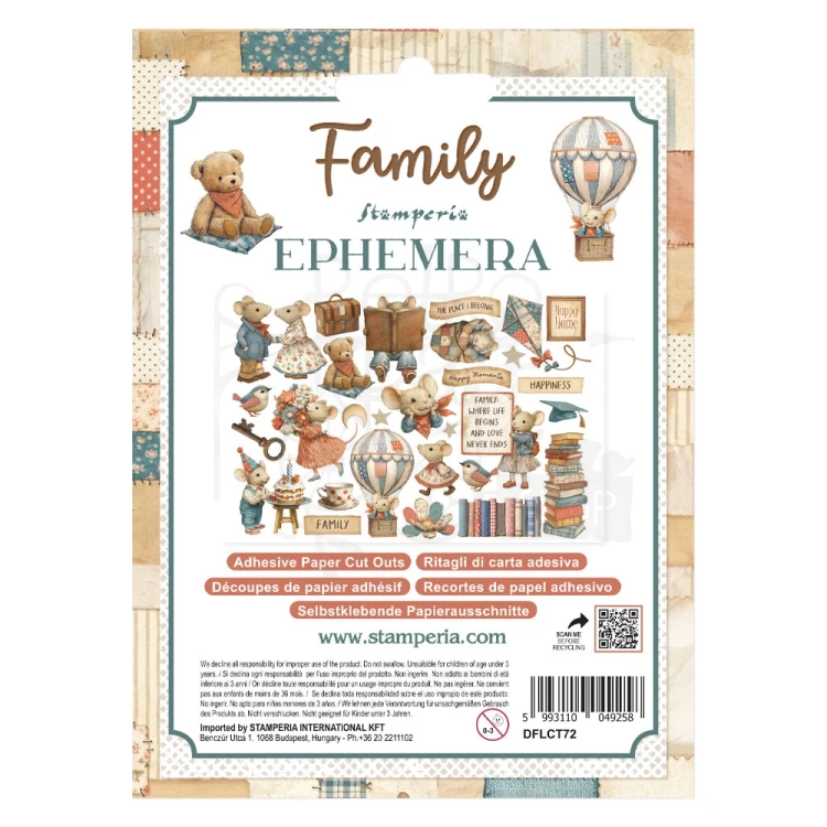 Ozdoby papierowe samoprzylepne Ephemera Family DFLCT72 Stamperia