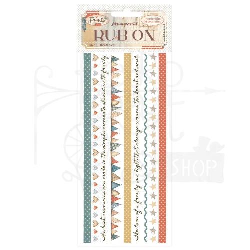 Rub-on transfer 10x21.6cm Family Paski DFLRB219 Stamperia