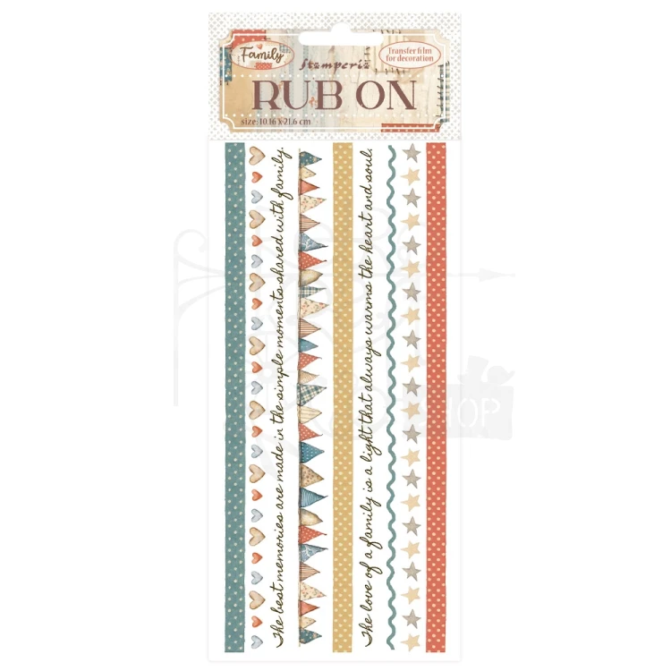Rub-on transfer 10x21.6cm Family Paski DFLRB219 Stamperia