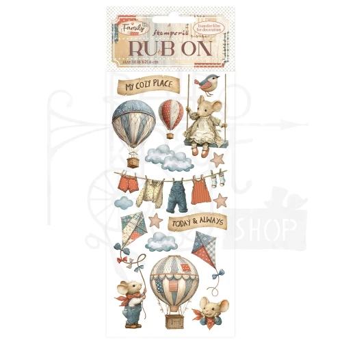 Rub-on transfer 10x21.6cm Family Balony DFLRB218 Stamperia