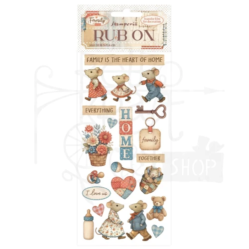Rub-on transfer 10x21.6cm Family Home DFLRB217 Stamperia