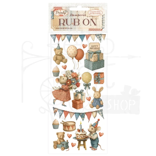 Rub-on transfer 10x21.6cm Family Party DFLRB215 Stamperia