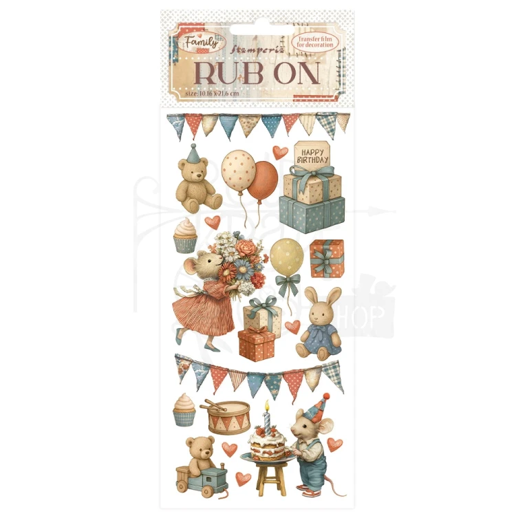 Rub-on transfer 10x21.6cm Family Party DFLRB215 Stamperia