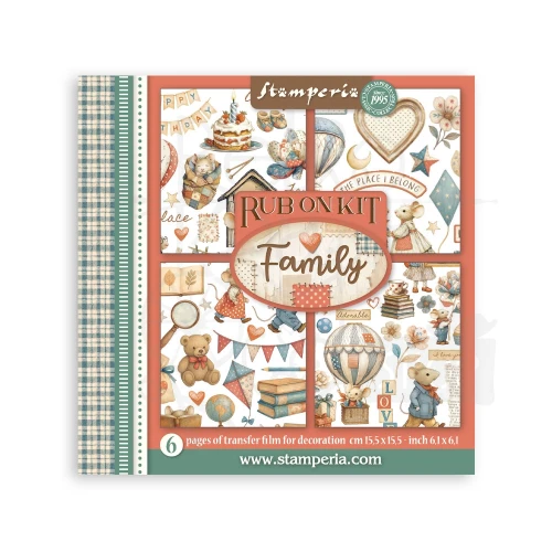Rub-on transfer 15.5x15.15cm Family DFLRBX04 Stamperia