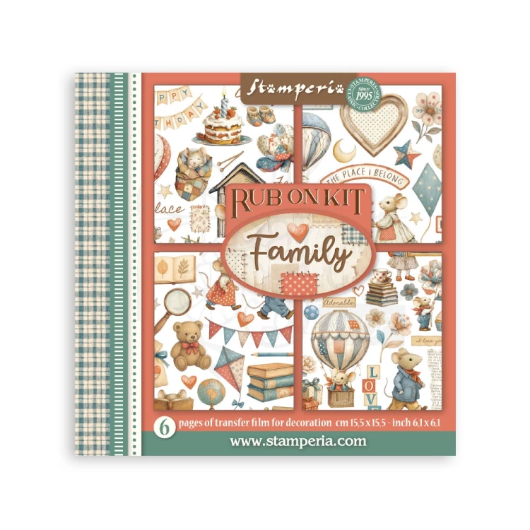 Rub-on transfer 15.5x15.15cm Family DFLRBX04 Stamperia