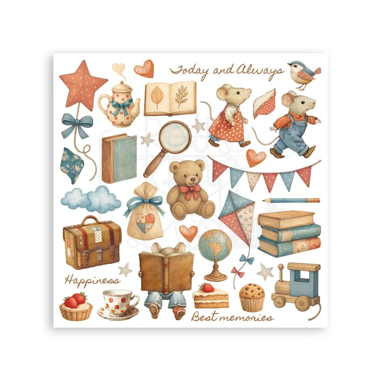 Rub-on transfer 15.5x15.15cm Family DFLRBX04 Stamperia