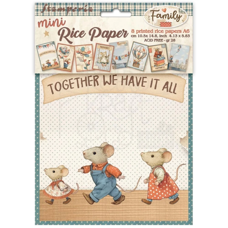 Papier ryżowy A6 Family 8szt DFSA6X03 Stamperia
