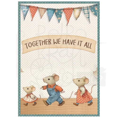 Papier ryżowy A6 Family 8szt DFSA6X03 Stamperia