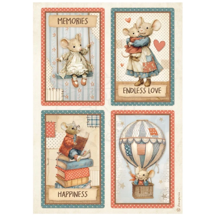 Papier ryżowy do decoupage A4 Family 4 karty DFSA41083 Stamperia