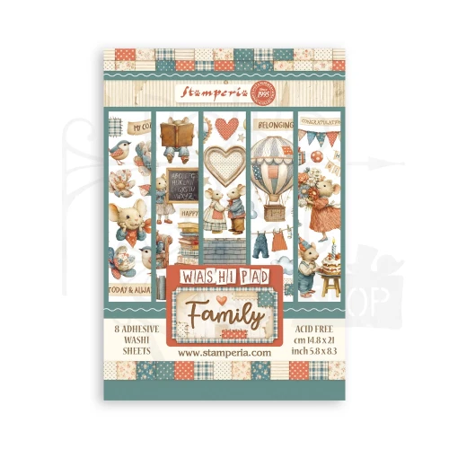 Papier washi A5 Family 8 arkuszy SBW28 Stamperia