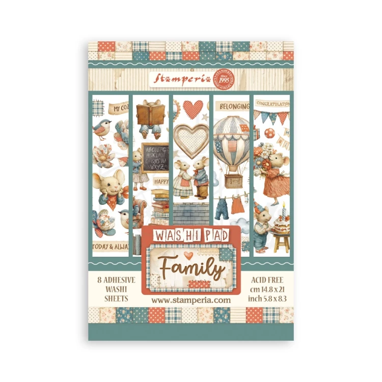 Papier washi A5 Family 8 arkuszy SBW28 Stamperia