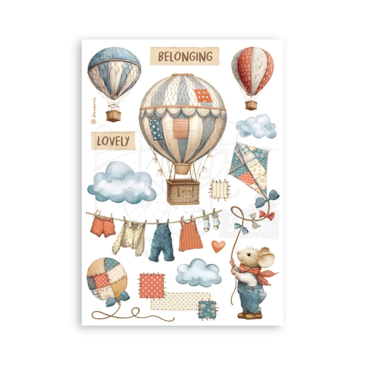 Papier washi A5 Family 8 arkuszy SBW28 Stamperia