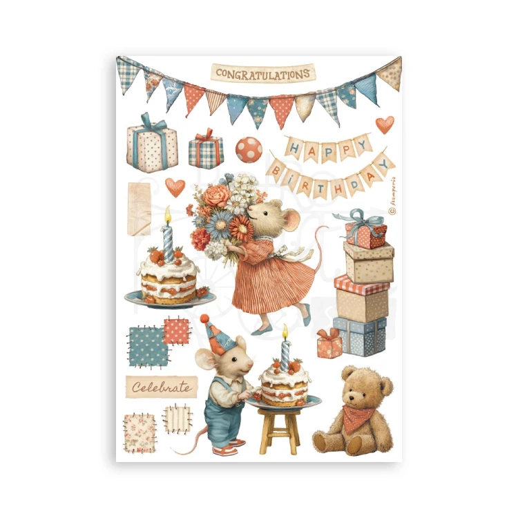Papier washi A5 Family 8 arkuszy SBW28 Stamperia