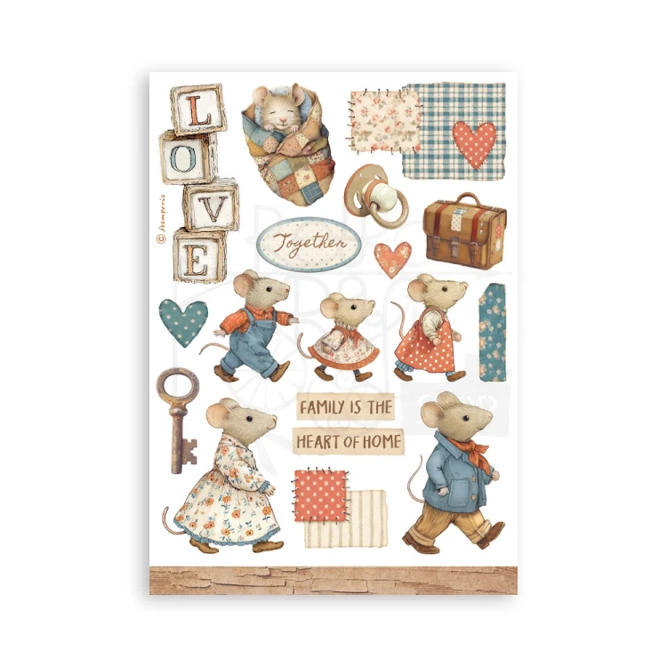 Papier washi A5 Family 8 arkuszy SBW28 Stamperia