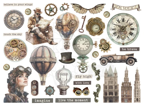 Ozdoby kształty tekturowe Die Cuts Voyages Fantastiques DFLDC127 Stamperia