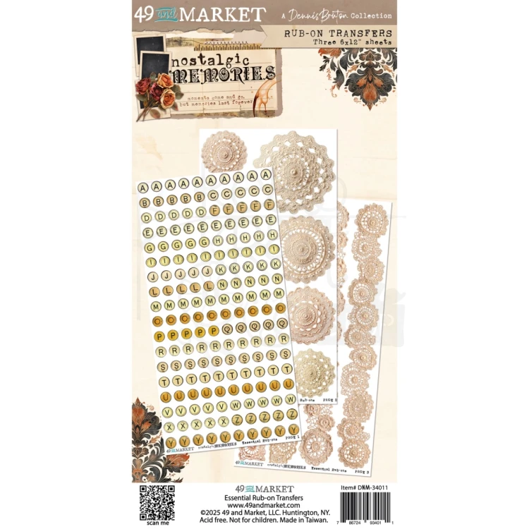 Rub-On transfer Nostalgic Memories 3 arkusze DNM-34011 49 and Market