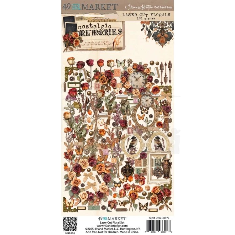 Ozdoby papierowe die-cuts Nostalgic Memories Florals 181 szt DNM-33977 49 and Market