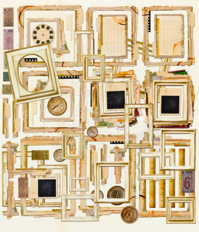 Ozdoby papierowe Nostalgic Memories Die-Cut Ephemera and Frames 62 szt DNM-33984 49 and Market