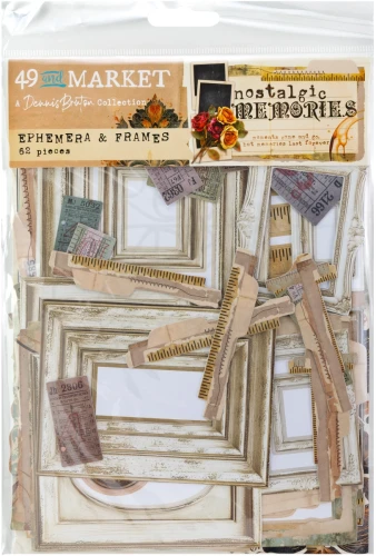 Ozdoby papierowe Nostalgic Memories Die-Cut Ephemera and Frames 62 szt DNM-33984 49 and Market