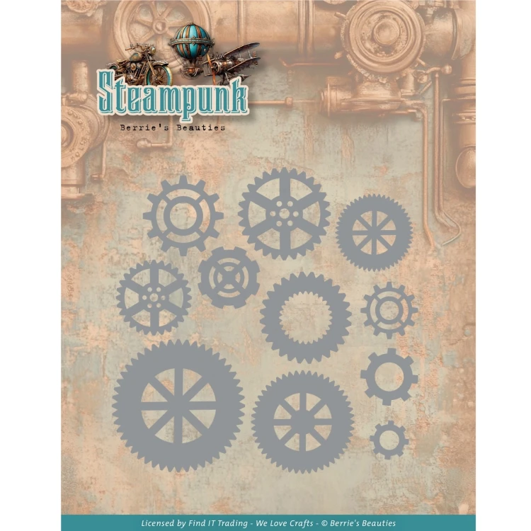 Wykrojnik Steampunk Gears zębatki 11 sztuk BBD10076 Find It Trading
