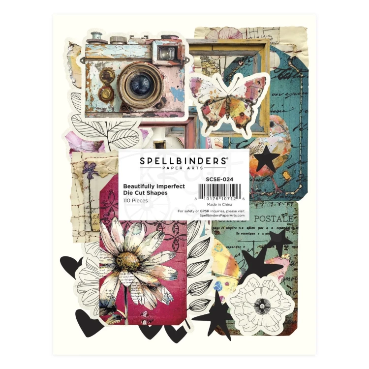 Ozdoby papierowe Die-Cuts Beautifully Imperfect 110 szt SCSE-024 Spellbinders