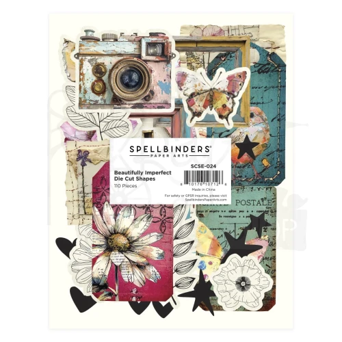 Ozdoby papierowe ramki Beautifully Imperfect Chipboard Frames 6 szt SCSE-026 Spellbinders