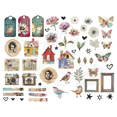Ozdoby papierowe ramki Beautifully Imperfect Chipboard Frames 6 szt SCSE-026 Spellbinders