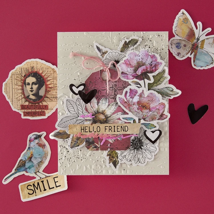Ozdoby papierowe ramki Beautifully Imperfect Chipboard Frames 6 szt SCSE-026 Spellbinders