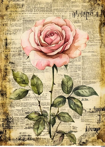 Papier ryżowy do decoupage A5 Róża retro 17044