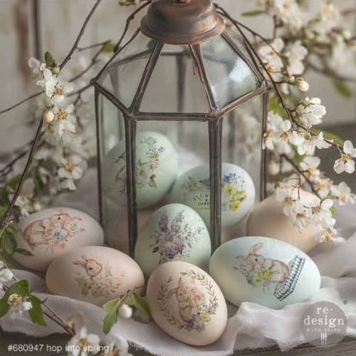 Rub-on Decor Transfer Middy 21.5x27.9cm Hop Into Spring 3 arkusze 680947 Prima