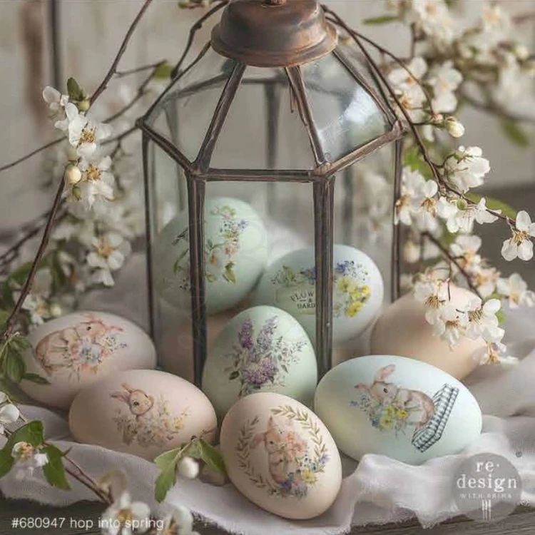 Rub-on Decor Transfer Middy 21.5x27.9cm Hop Into Spring 3 arkusze 680947 Prima