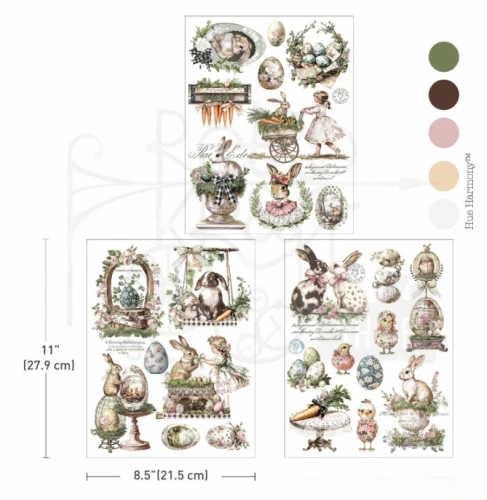 Rub-on Decor Transfer Middy 21.5x27.9cm Garden Whimsy 3 arkusze 680961 Prima