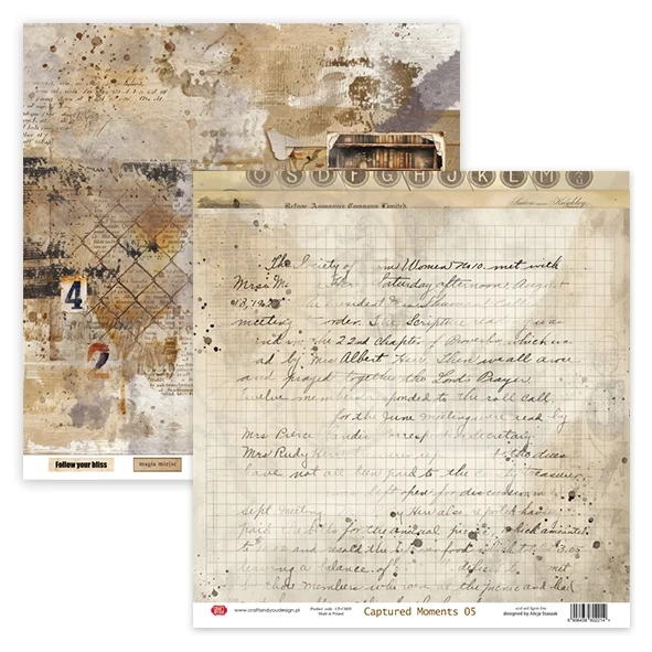Zestaw papierów do scrapbookingu 30x30 Captured Moments CPS-CM30-6 Craft&amp;You Design