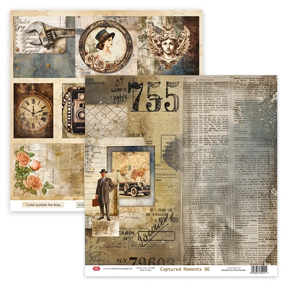 Zestaw papierów do scrapbookingu 30x30 Captured Moments CPS-CM30-6 Craft&amp;You Design