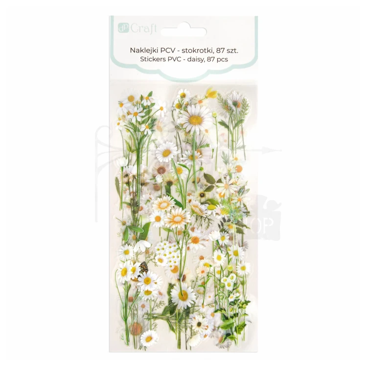 Naklejki foliowe do scrapbookingu i art journalingu - stokrotki 87szt DPNK-290 dpCraft