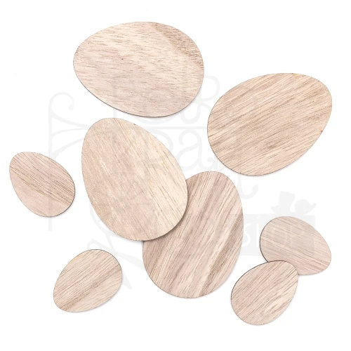 Drewniane jajka naturalne 4 i 7 cm 8szt DPDN-168 dpCraft