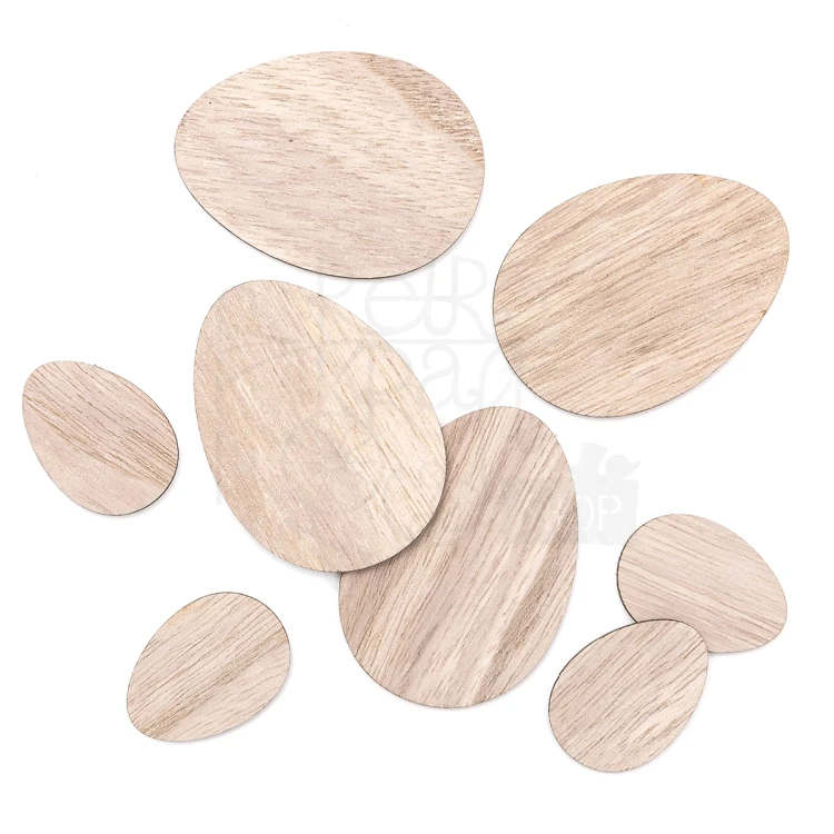 Drewniane jajka naturalne 4 i 7 cm 8szt DPDN-168 dpCraft