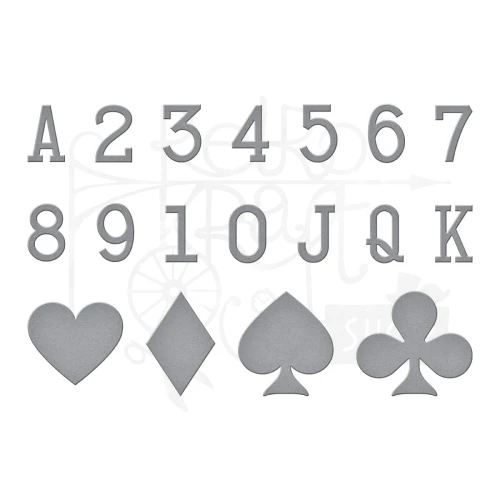 Zestaw wykrojników Pip and Rank - Figury i kolory karciane - 5 szt S1-159 Spellbinders