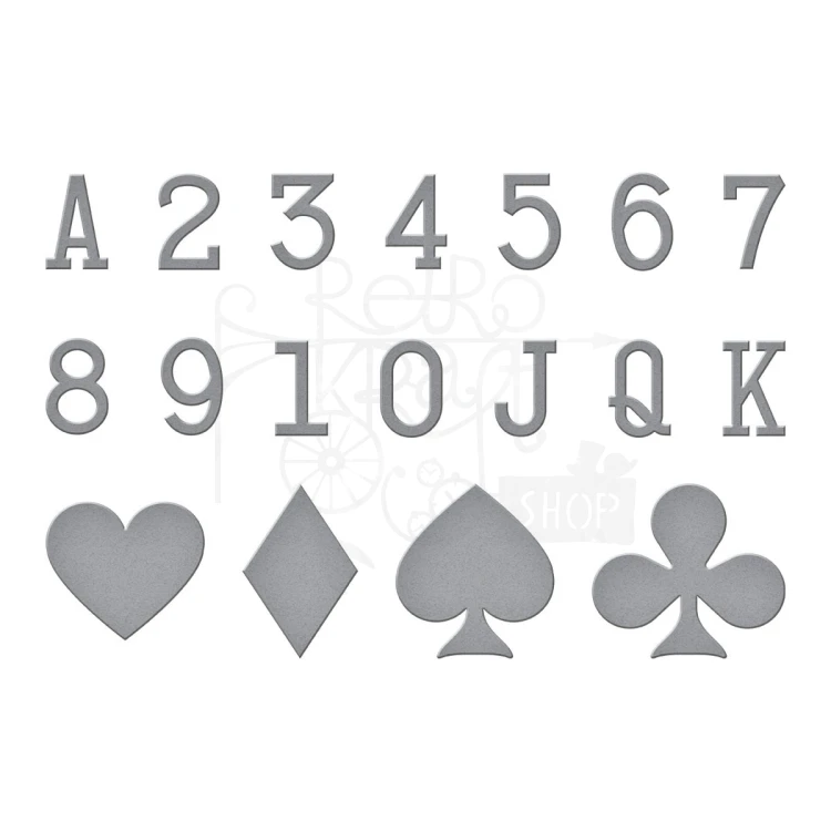 Zestaw wykrojników Pip and Rank - Figury i kolory karciane - 5 szt S1-159 Spellbinders