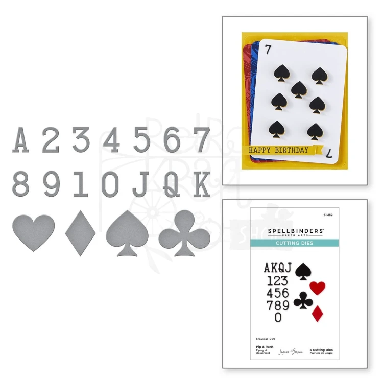 Zestaw wykrojników Pip and Rank - Figury i kolory karciane - 5 szt S1-159 Spellbinders