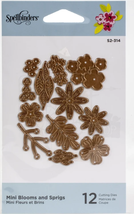 Zestaw wykrojników Mini Blooms and Sprigs Kwiaty i listki - 12szt S2-314 Spellbinders