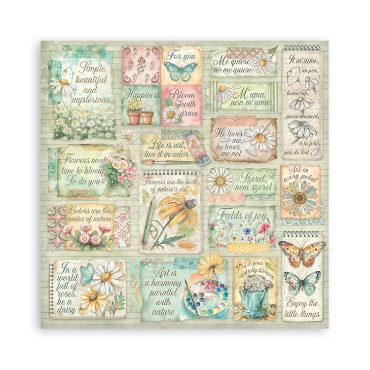 Zestaw papierów do scrapbookingu 20x20 Daisy Art - 10 arkuszy SBBS138 Stamperia