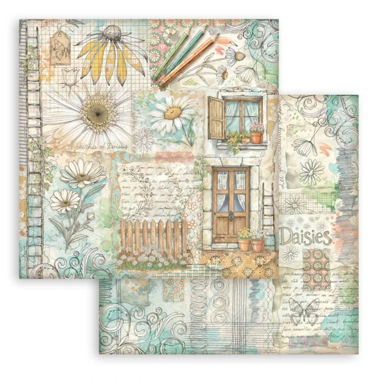Zestaw papierów do scrapbookingu 20x20 Daisy Art - 10 arkuszy SBBS138 Stamperia