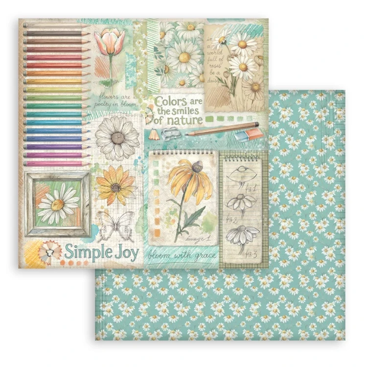 Zestaw papierów do scrapbookingu 20x20 Daisy Art - 10 arkuszy SBBS138 Stamperia