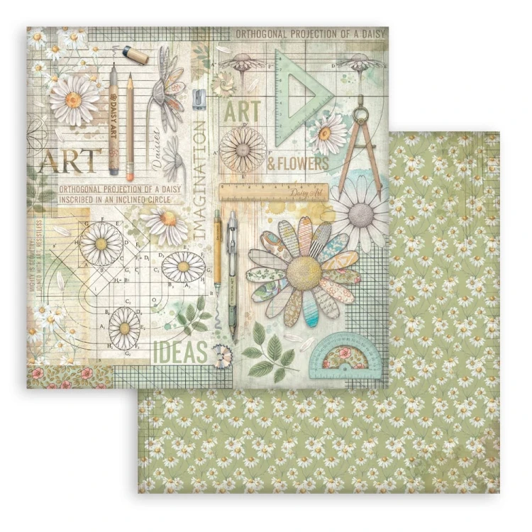 Zestaw papierów do scrapbookingu 20x20 Daisy Art - 10 arkuszy SBBS138 Stamperia