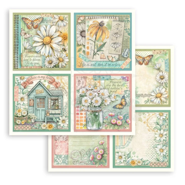 Zestaw papierów do scrapbookingu 20x20 Daisy Art - 10 arkuszy SBBS138 Stamperia