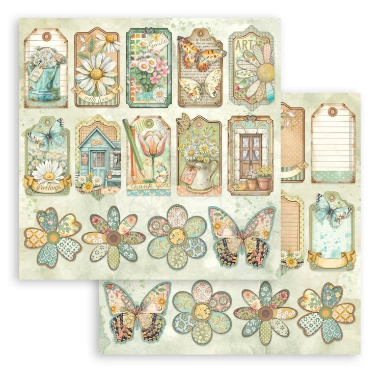 Zestaw papierów do scrapbookingu 20x20 Daisy Art - 10 arkuszy SBBS138 Stamperia