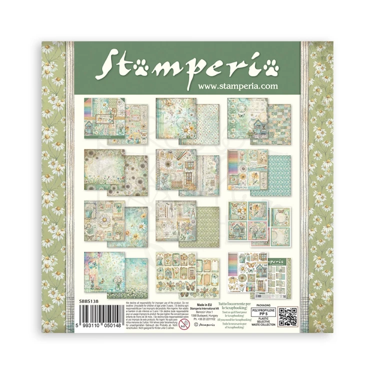 Zestaw papierów do scrapbookingu 20x20 Daisy Art - 10 arkuszy SBBS138 Stamperia