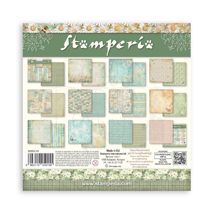 Zestaw papierów do scrapbookingu 20x20 Daisy Art - Tła - 10 arkuszy SBBS139 Stamperia
