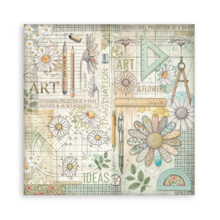 Zestaw papierów jednostronnych do scrapbookingu 20x20 Daisy Art 22 arkusze SBBSXB22 Stamperia